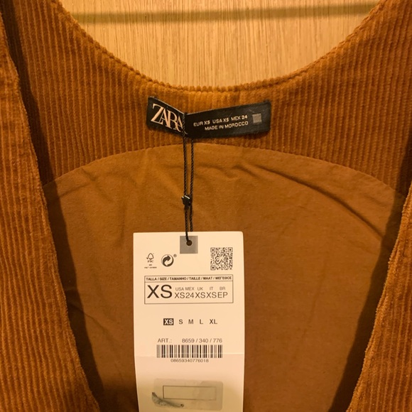 ZARA.PINAFORE CORDUROY DRESS - Picture 4 of 7